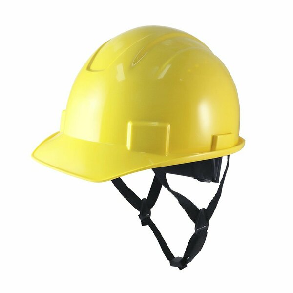 Ge Cap Style Non-Vented Hard Hat, 4-Point Adjustable Ratchet Suspension, Yellow GH327Y